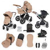 ICKLE BUBBA Stomp Luxe Premium i-Size Travel System -Desert/Silver/Tan